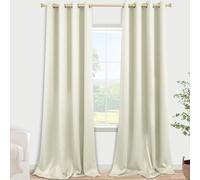 KOUFALL Extra Long Curtains for Living Room 2 Panels Grommet Darkening Insulated Thermal 90% Blackout Drapery Tall Ceiling Curtain for Large Big Window Treatments Ideas Drapes, Beige, 52x120