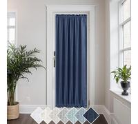 KOUFALL Front Door Curtains for Glass Door Curtains 52 Inches Wide by 72 Inches Long Light Filtering Privacy Protected Linen Blend Farmhouse Boho Panels Bonus Tie-Back 1 Panel Navy Blue