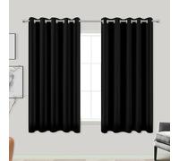 KOUFALL Halloween Curtains for Kitchen Bathroom,Short Sleep Out Blackout Drapes for Windows Over Sink,60x48 Inch Long,Black