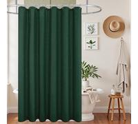 KOUFALL Hunter Green Shower Curtains for Bathroom Decor,Washbale Linen Fabric Boho Shower Curtain Sets with Hooks,72 x 84 Inch Long,Dark Emerlad Green