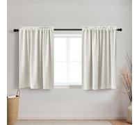 KOUFALL Kitchen Curtains Cafe Curtain Tiers Short Blackout Small Curtains for Bathroom Window Wide 18 X 30 Length Cream White Beige