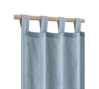 KOUFALL Light Blue Curtains for Living Room 2 Panels Tab Top Curtains Flax Linen Semi Sheer Curtains for Sliding Door Dining Room Office Country Style 2M Stone Vintage Blue Grey