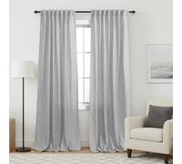 KOUFALL Light Grey Curtains 84 Inch Length for Living Room 2 Panels Set,Sheer Linen Farmhouse Privacy Curtains That Let Light in,52x84 Inches Long,Dove Gray