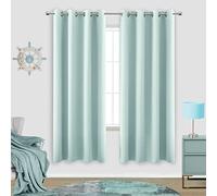 KOUFALL Nursery Curtains Boy Blackout, Thermal Insulated Curtains for Baby Room, Wide 52 x 63 Inch Length, Egg Blue Aqua Pool Green