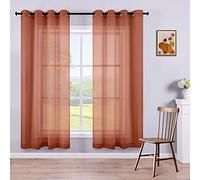 KOUFALL Rust Curtains 72 Inch Length for Living Room 2 Panels Sets Window Sheer Curtain Panels for Bedroom 52x72 Inches Long Terracotta