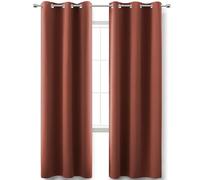 KOUFALL Rust Terracotta Curtains for Living Room,Cozy Boho Fall Decor Thermal Insulated Room Darkening Blackout Vintage Curtain Panels,84 Inches Long Length Set of 2,Dark Burnt Orange
