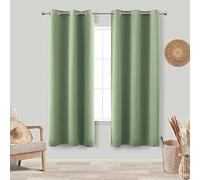 KOUFALL Sage Green Boho Blackout Curtains 72 Inch Length for Bedroom 2 Panels Set Home Office Organic Decor Grommet Thermal Room Darkening Living Room Window Black Out Curtains 72 Inch Long