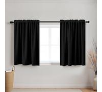 KOUFALL Short Curtains for Small Window,Blackout 36 in Long Black Out Halloween Cafe Curtains for Kitchen 18x36 inch Length