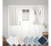 KOUFALL Sidelight Curtains for Front Door,Linen Sheer 25 x 40 Inch Curtains for Kitchen Door Window,26 x 40 in Long,25x40 26x40,Single Panel,Cream Beige Off White