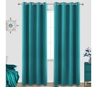 KOUFALL Teal Curtains 84 Inch Length for Living Room 2 Panels Set Grommet Pair Window Treatments Blackout Insulated Drapes Darkening Thermal Curtain for Bedroom 84 Inches Long