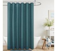 KOUFALL Teal Shower Curtains for Bathroom Set with Hooks,Waterproof Linen Dark Marine Ocean Blue Green Shower Curtain,72x72 Inch