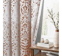 KOUFALL Terracotta Damask Pattern 100% Blackout Curtains for Living Room Bedroom 52x108 Inches Long,Aztec Southwest Southwestern Decor,Terra Cotta Rust Brick Red