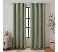 KOUFALL Vintage Curtains Blackout 90 Inch Long for Bedroom,Green Farmhouse Whimsical Looking Plain Solid Color Light Olive William Morris Curtains for Living Room 2 Panel Set