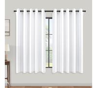 KOUFALL White Room Darkening Curtains 60x48 Inch Long,Blackout Short Window Curtains 48 Inch Length for Bedroom Bathroom 2 Panels Set