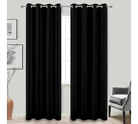 KOUFALL Window Coverings to Keep Heat Out,Insulated Thermal Blackout Curtains for Living Room,92 Inch Long,Black