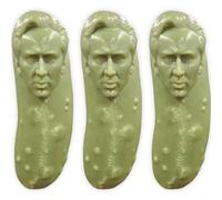 Koufeil Picolas Cage Christmas Ornament, Funny Nicolas Cage Pickle Christmas Tree Ornament, Xmas Green Pickle Hanging Ornament for Christmas Decor Party Favor, Gag Gift (Original,3Pcs)
