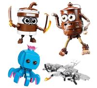 Kouipoie Italian Toy Brainrot Building Blocks For Kids And Adults,Tralalero Shark Action Figures,Weird Stuff Collectible,Creative Toys And Games,Tung Tung Sahur Anime Gift Set.(4-460PCS)