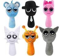 Kouipoie Sprunki Plush Toy,9.8" Soft & Squishy Stuffed Animal Inspired By Game,Cute Collectible Plush For Kids & Fans,Ideal Stocking Stuffers For Boys,Girls, Ages 4-10+ (6PCS-B)