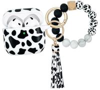 KOUJAON Compatible with AirPods 4 Case Cover, Soft Silicone Protective Cover with Bracelet Keychain, Compatible with Apple AirPods 4th Generation Wireless Earbuds (Cow)