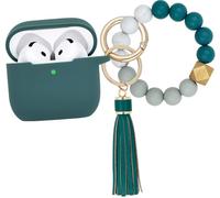 KOUJAON Compatible with AirPods 4 Case Cover, Soft Silicone Protective Cover with Bracelet Keychain, Compatible with Apple AirPods 4th Generation Wireless Earbuds (Pine Green)