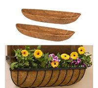 Kouoybt 24/30/36/48 Inches Trough Coco Replacement Liners, Trough Planters Outdoor, Wall-mounted Hanging Basket Liner, Basket Liners for Wall Planters (2PCS, 36inch)