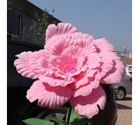 Kouoybt Giant Flowers for Decoration Artificial Peony Flower with Stem Large Fake Flower for Background Wedding Stage Decor (Pink, 50cm)