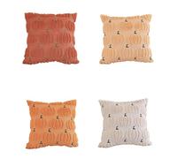 Kouoybt Halloween Pillow Covers, Pumpkin Spooky Ghost Cushion Covers, Soft 3D Sewing Throw Pillow Cases for Sofa Bed Couch Halloween Decorations (Multicolor-4Pcs, 45cm*45cm)