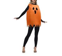 Kouoybt Halloween Women Ghost Pumpkin Skeleton Poncho Costumes Party Funny Dress Up Adult (A-Yellow, M)