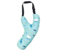 Kouoybt Kids Car Travel Pillow, Y-shape Bear Print Head and Body Support Sleeping Pillow (Blue, 29cm*10cm*60cm)