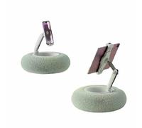 Kouoybt Tablet Stand with Pillow, Fuzzy Bowl with Kindle Holder, Phone Pillow Stand, Adjustable Cell Phone Holder with Bowl, Fits All Phones, Tablets and Kindle (Green, Single Bowl)