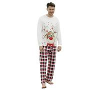 Kouric Matching Christmas Pyjamas-Family Christmas Pyjamas Set,Cotton Christmas Pjs Family Set with Elk,Plaid Xmas Pyjama Bottom,Christmas Pajamas for Women Men Adult Kids Couples XML-D-2XL