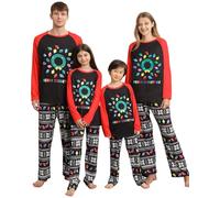 Kouric Matching Christmas Pyjamas-Family Christmas Pyjamas Set,Cotton Christmas Pjs Family Set with Elk,Plaid Xmas Pyjama Bottom,Christmas Pajamas for Women Men Adult Kids Couples YHDC-D-XL