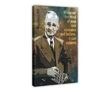 KOURT Napoleon Hill Motivational Quote Whatever The Mind Canvas Poster Wall Art Decor Print Picture Paintings for Living Room Bedroom Decoration Frame: 12x18inch(30x45cm)