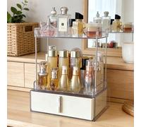 Kousee Makeup Organiser, 3 Tier Drawer, Cosmetics Organiser, Versatile Cosmetic Storage, Large Vanity Organiser, Dressing Table Organiser, Anti-Slip Design, Countertop Bathroom Storage