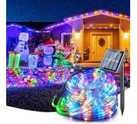 Kousee Outdoor Solar LED Rope Lights, IP65 Waterproof Rope Light Solar Decoration Lights with 8 Lighting Modes, Rope Fairy Light for Garden Tree Party Christmas Decoration (Multi-Color, 39.4ft)