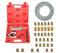 KOUTIANWU Brake Pipe Flaring Tool, Brake Flaring Tool Set for Brake Lines, 10m Ø 4.75mm (3/16") Brake Line with 28 Connections & 6 Unions Brake Tubing Fittings