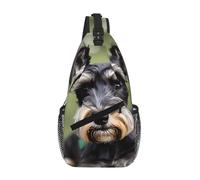KOUUIP adorable schnauzer Crossbody Bag For Men And Women, Anti Theft Crossbody Chest Bag Casual Travel Bag For Hiking