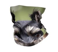 KOUUIP adorable schnauzer print Headband Neck Gaiter Head Wrap Headwear Face Mask Magic Scarf Bandana for Men and Women