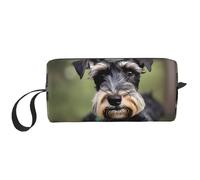 KOUUIP adorable schnauzer print Large Capacity Travel Makeup Case Organizer Makeup Bag Portable Cosmetic Bag For Women, White, One Size