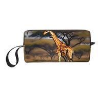 KOUUIP Africa Giraffe Majestic Tree print Large Capacity Travel Makeup Case Organizer Makeup Bag Portable Cosmetic Bag For Women, White, One Size
