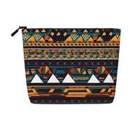 KOUUIP African Ethnic Pattern print Cute Travel Toiletry Bag Makeup Bag Organizer Pouch,Travel Size Toiletries Bag for Women, Black, One Size