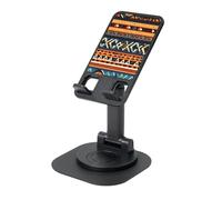 KOUUIP African National Patterns 360 Swivel Phone Stand Adjustable Angle Portable Foldable Desktop Dock with Non-Slip Base