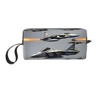 KOUUIP Aircraft Fighter Jets print Large Capacity Travel Makeup Case Organizer Makeup Bag Portable Cosmetic Bag For Women, White, One Size