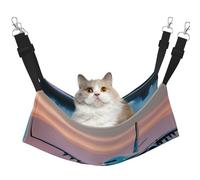 KOUUIP Airplane in The Evening Lights Print Cat Hammock for Cage Hanging,Pet Hammock Bed Adjustable,Soft Sleeping Hammock for Cats,Ferret