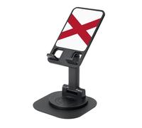 KOUUIP Alabama State Flag 360 Swivel Phone Stand Adjustable Angle Portable Foldable Desktop Dock with Non-Slip Base
