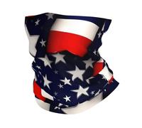 KOUUIP American Flag Stars Stripes print Headband Neck Gaiter Head Wrap Headwear Face Mask Magic Scarf Bandana for Men and Women