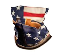 KOUUIP American Flag with Cowboy Boots print Headband Neck Gaiter Head Wrap Headwear Face Mask Magic Scarf Bandana for Men and Women