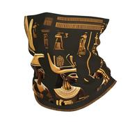KOUUIP Ancient Egyptian Hieroglyph print Headband Neck Gaiter Head Wrap Headwear Face Mask Magic Scarf Bandana for Men and Women
