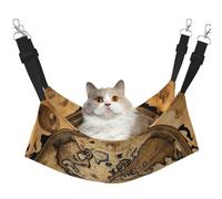 KOUUIP Ancient Map World Globe Print Cat Hammock for Cage Hanging,Pet Hammock Bed Adjustable,Soft Sleeping Hammock for Cats,Ferret