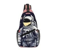KOUUIP Astronaut on The Moon 1 Crossbody Bag For Men And Women, Anti Theft Crossbody Chest Bag Casual Travel Bag For Hiking